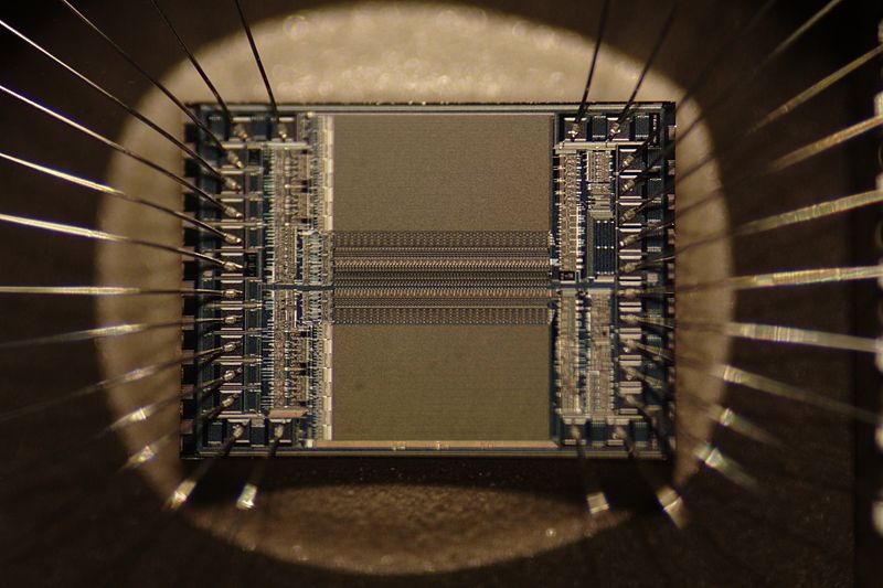 silicon chip with tiny wires