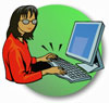 clipart of student at a computer