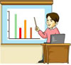 Clip art of a student making a presentation