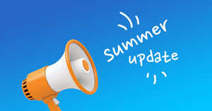 Clipart - megaphone announcing Summer Update