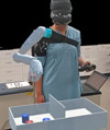 image of a virtual prosthic arm user