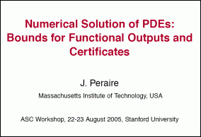 Numerical Solution of PDEs: Bounds for Functional Outputs and Certificates
