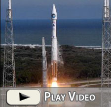 NASA SDO satellite atop a United Launch Alliance Atlas V rocket, ready for launch.