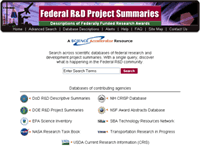 Federal R&D Project Summaries screen shot 1