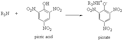 R3N + picrid acid → picrate