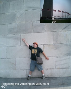 Don protecting the Washington Monument. Oh yes.