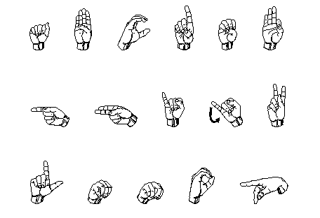fingerspelling letters A - P