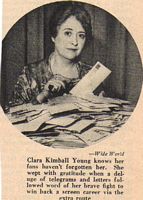 Clipped photo of Young opening fan mail, 1933