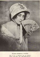 Clipped photo of Young in 19th century costume and bonnet