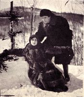 Clara Kimball Young and actor in snow