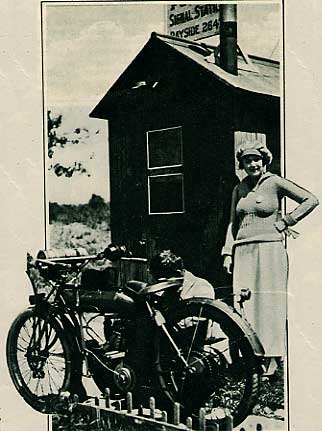 Norma Talmadge with motorcycle