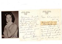 Constance Talmadge handwritten letter, 1970 or so, with a picture