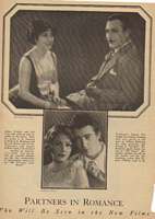 Clipping of of an article with a picture of Norma Talmadge and Gilbert Roland