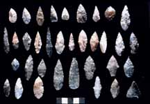 Assorted projectile points from a broad range of time at Panaulauca Cave
