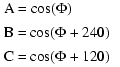 3(A = cos(PHI + alpha))