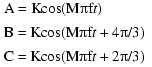 3(A = Kcos(M(pi)ft + alpha))
